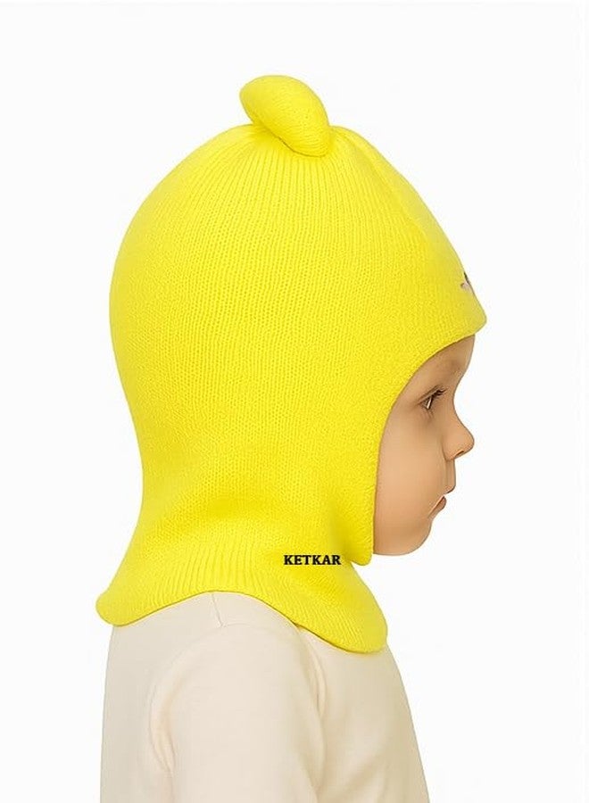 KETKAR Baby Boys & Girls Woolen Monkey Cap - Soft & Warm Winter Cap, Pack of 3,Multi_1, 1-2 Years - Image 4