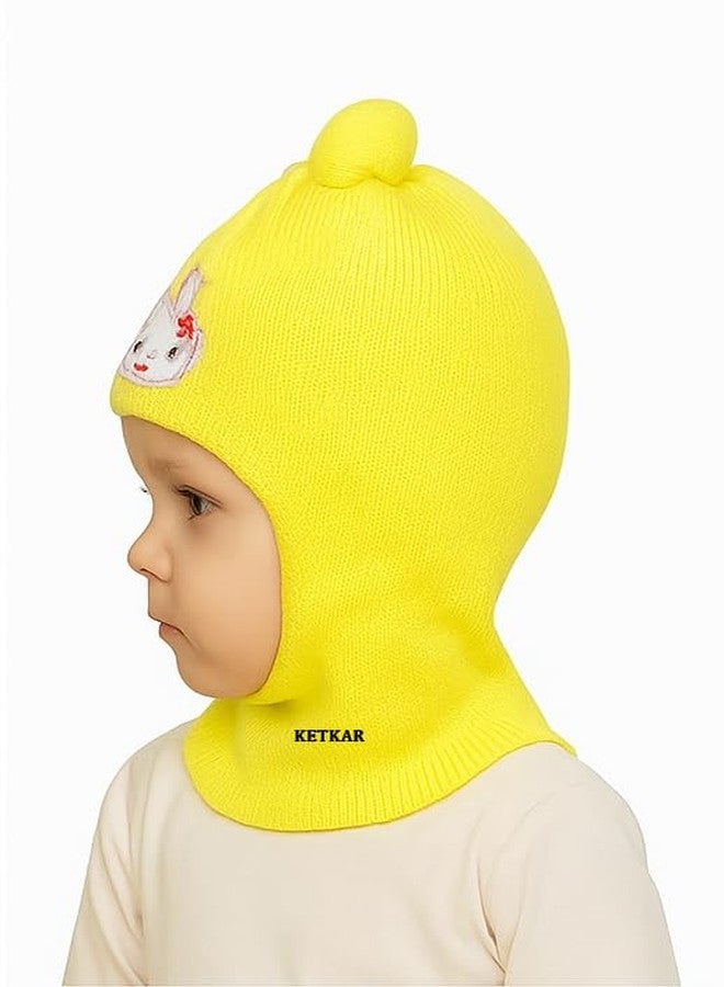 KETKAR Baby Boys & Girls Woolen Monkey Cap - Soft & Warm Winter Cap, Pack of 3,Multi_1, 1-2 Years - Image 5