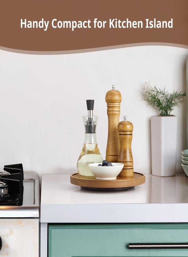 CMLKLZD 2 Pack 10“ Acacia Wood Lazy Susan Turntable Organizer for Cabinet - Round Wooden Lazy Susan Organization and Storage for Pantry Table Kitchen Countertop Cupboard Coffee Bar Farmhouse Decor - Image 5