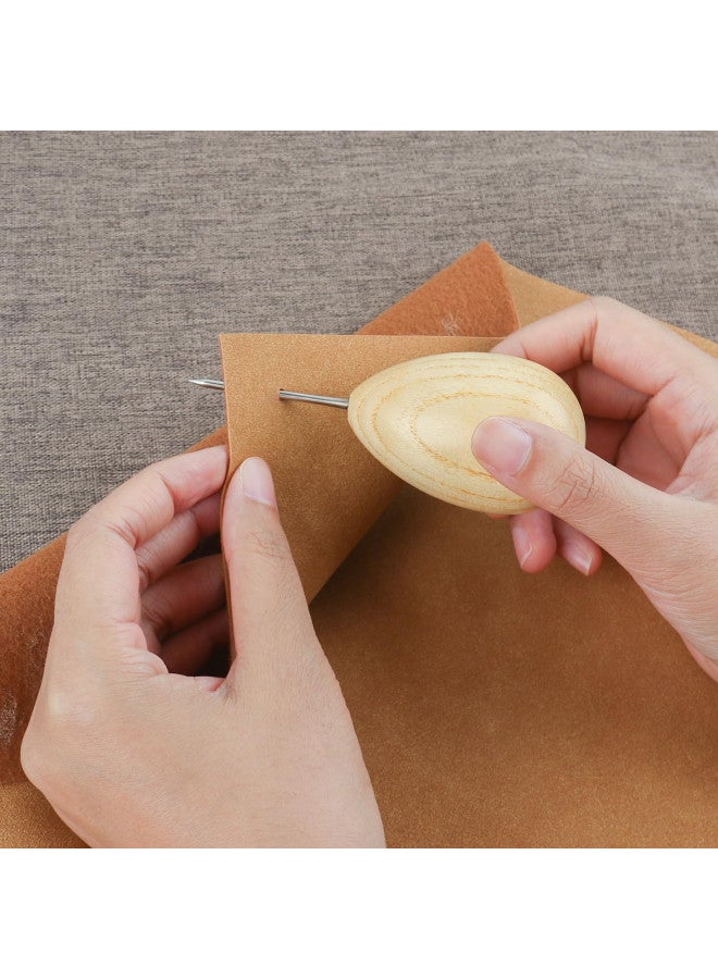Lineco Lineco Wooden Ball Handle Awl. Extra-Heavy Duty, Comfortability and Good Control, Thin Point for Sewing - Image 4