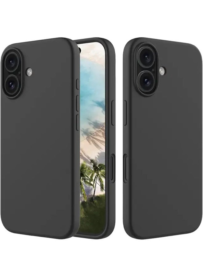 Protective Cover  For iPhone 16  Plus , Slim Fit Soft Back TPU Case Flexible Silicone Cover Compatible For iPhone 16  Plus - Black