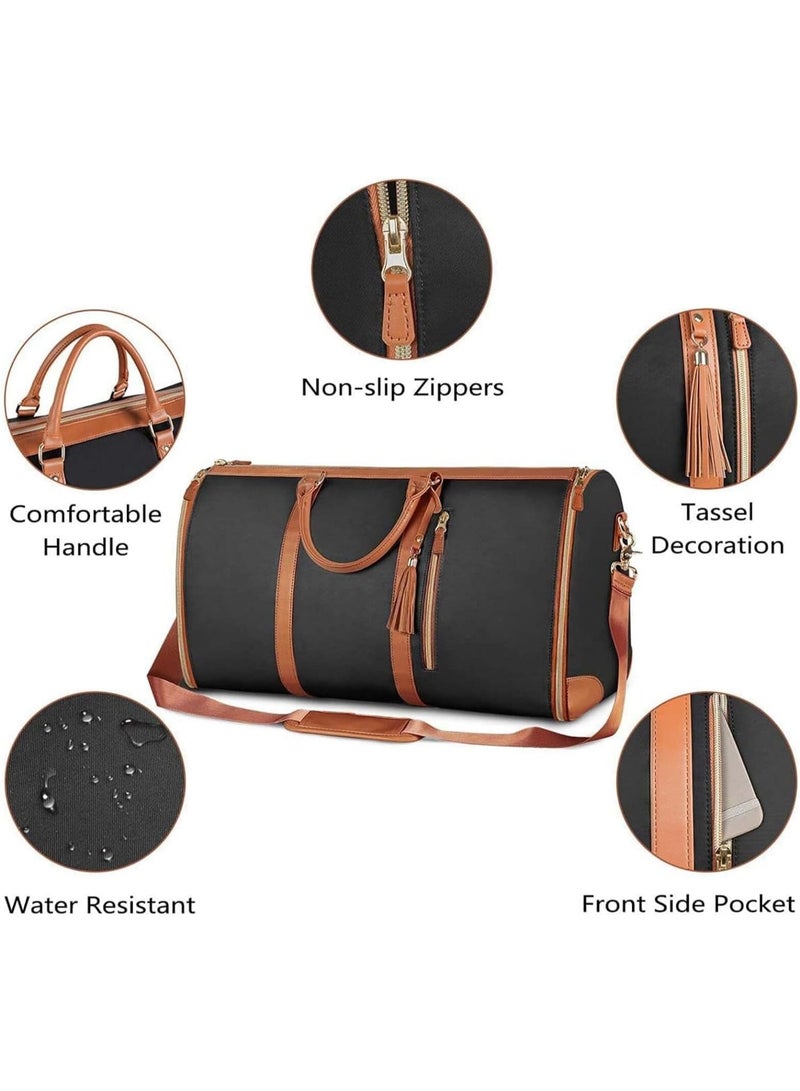 عربست حقيبة سفر كبيرة، حقيبة سفر فاخرة مقاومة للماء، حقيبة سفر فاخرة قابلة للتحويل، حقيبة ملابس قابلة للطي (بيج) - Image 4