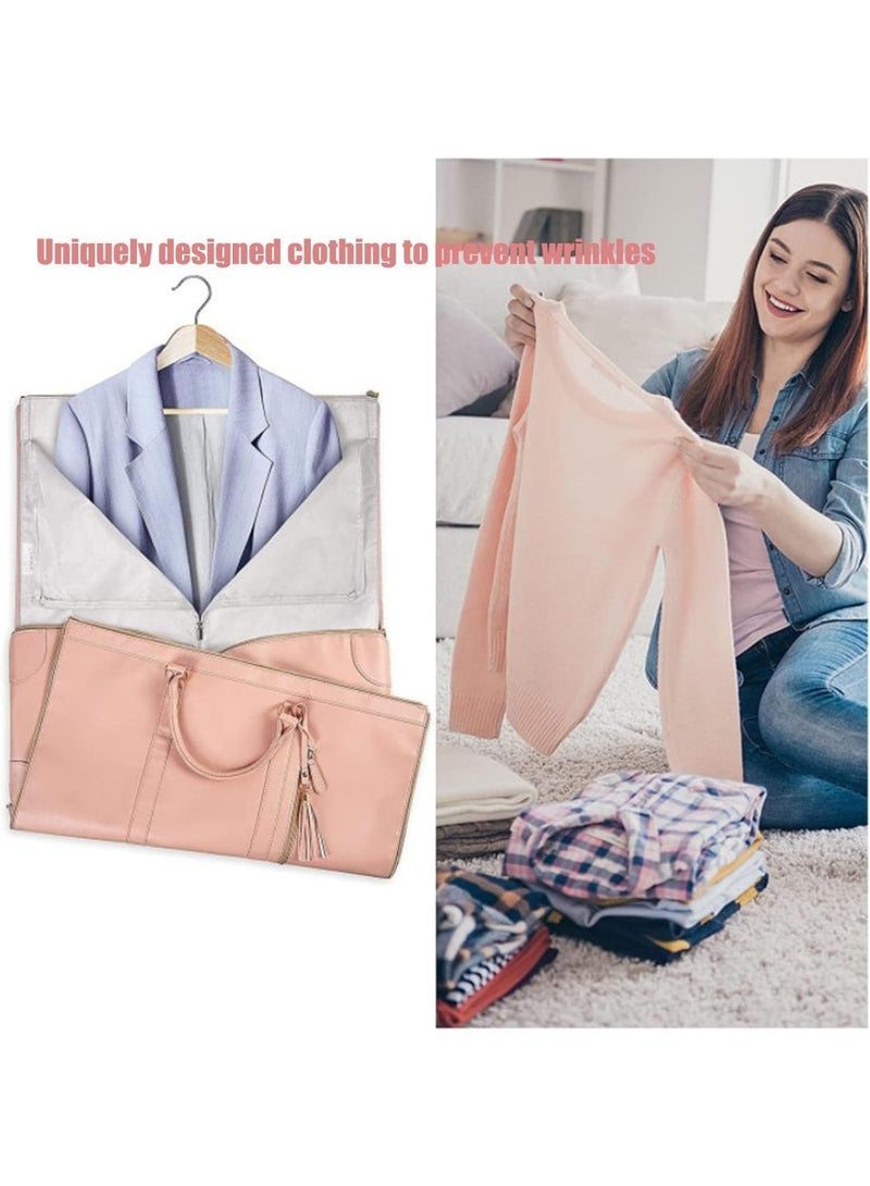 عربست حقيبة سفر كبيرة، حقيبة سفر فاخرة مقاومة للماء، حقيبة سفر فاخرة قابلة للتحويل، حقيبة ملابس قابلة للطي (بيج) - Image 5