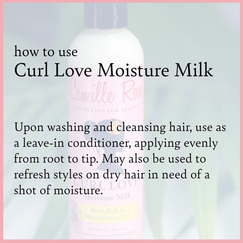 Camille Rose Curl Love Moisture Milk Leave-In Conditioner, with Rice Milk and Macadamia Oil to Soften, Smooth and Detangle Curly Hair, 8 oz - Image 5