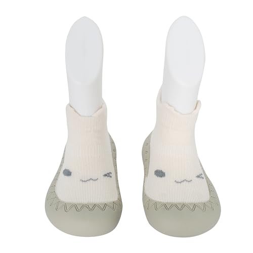 Infantso Teddy Toes Anti-Skid Cotton Baby Socks Shoes with Lightweight Soft Sole for New Born 0-2 Years, Ankle Socks for Infants Shower Gifts, Walking Baby Sneakers 18-24 M - Image 1