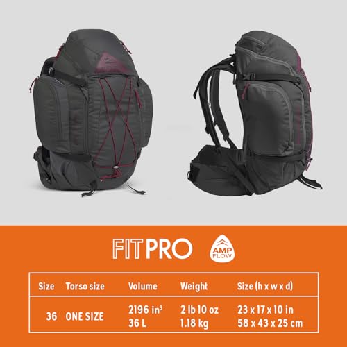 Kelty Redwing 36 Women’s – 36 Liter Internal Frame Backpack for Hiking, Backpacking, Travel, Carry-on Compatible, Hip Belt, Women Specific Fit, 2023 (Blackout) - Image 2