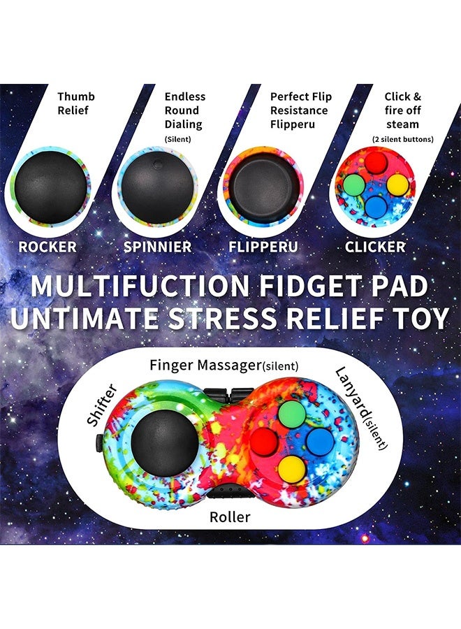 GD 2 Pcs Fidget Toy with 8-Fidget Functions for Teens and Adults - Cam Fidget Pad Controller for Relieve Anxiety - Mini Game Remote Controller Fidget Pad Stress Reducer - Image 4