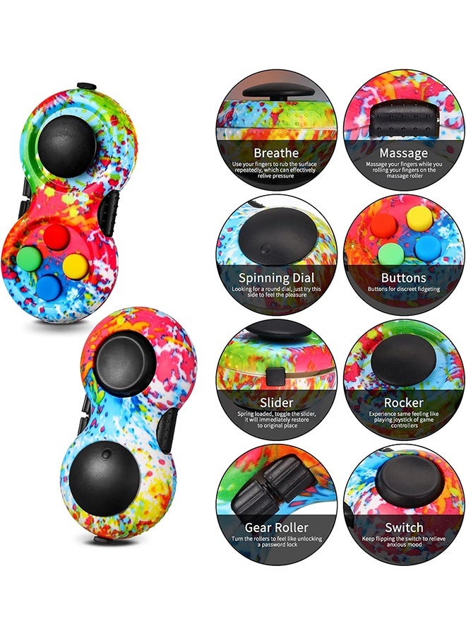 GD 2 Pcs Fidget Toy with 8-Fidget Functions for Teens and Adults - Cam Fidget Pad Controller for Relieve Anxiety - Mini Game Remote Controller Fidget Pad Stress Reducer - Image 3