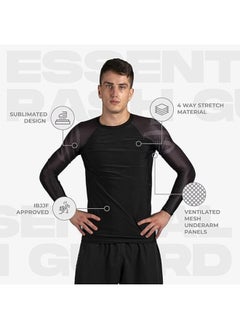 Sanabul  Essential Long Sleeve Compression Shirts For Men | Mma Bjj Athletic Compression Shirt | Men Cross Training Rashguard (Medium, All Black)  - Image 4