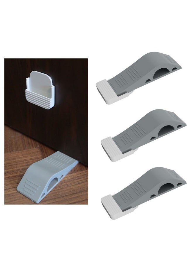 3 PCS Heavy Duty Rubber Door Stoppers, Non-Scratch, Anti-Skid Wedges for All Floor TypesDurable for Home, Office, and School - Image 1
