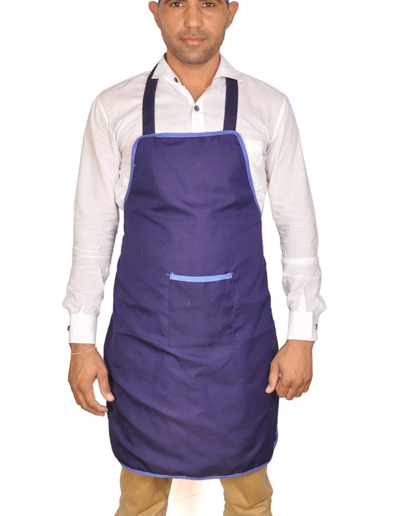 Switchon Branded waterproof Blue kitchen apron with cap made in india