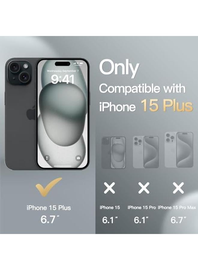 جي تيك حافظة محفظة لهاتف آيفون 15 بلس مقاس 6.7 بوصة مصنوعة من جلد البولي يوريثان المقاوم للصدمات مع حامل للبطاقات وحماية كاملة للكاميرا باللون الأسود - Image 2