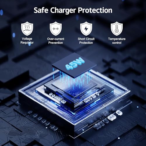 XYKOS 45W Type C Charger with C to C Cable Compatible with Samsung Galaxy Tab S10 Fe+/S10 fe/S10+/Ultra/S9 Ultra/ S8/S7/A8/A9+/S9 fe+/S9 fe/A9/S6 Lite/A7/All Tablet Support 45 w Super Fast/Black - Image 4