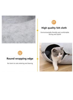 Cool Baby Coolbaby four seasons universal felt cat nest donut tunnel with detachable, washable bed warm, comfy pet sleeping spot (light gray)  - Image 2