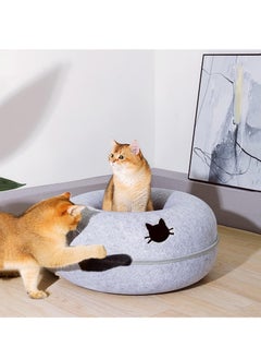 Cool Baby Coolbaby four seasons universal felt cat nest donut tunnel with detachable, washable bed warm, comfy pet sleeping spot (light gray)  - Image 3
