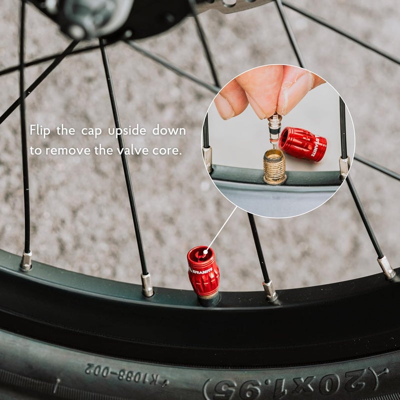 Granite Juicy Valve Cap with Valve Core Removal Function, Dustproof Tire Valve Caps for Bicycles and Vehicles, Set of 2 Pieces (Orange) - Image 4