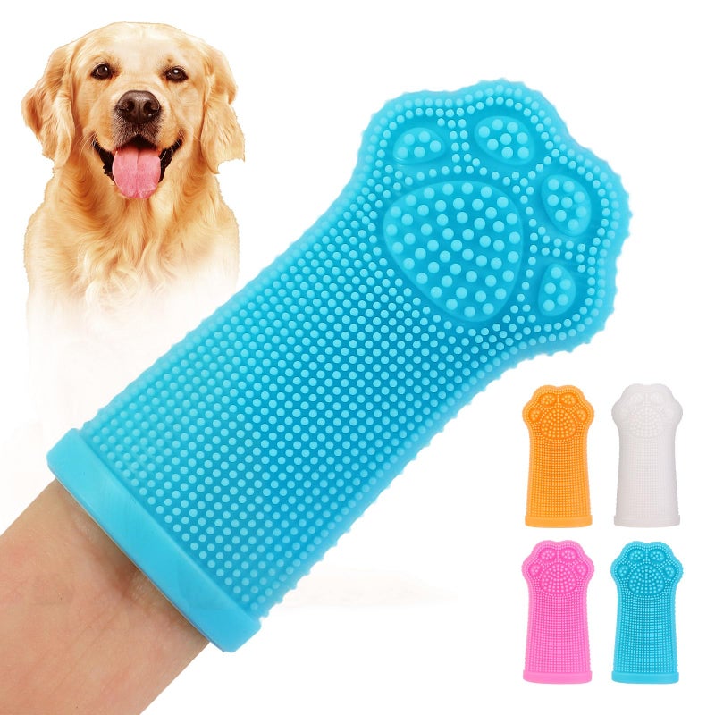 Caxlis 4-Pack Silicone Dog Finger Toothbrush, 360Â° Dog Tooth Brushing Kit, High-Efficiency Teeth Cleaning, Pet-Friendly Finger Toothbrush, Complimentary Travel Case - Image 1