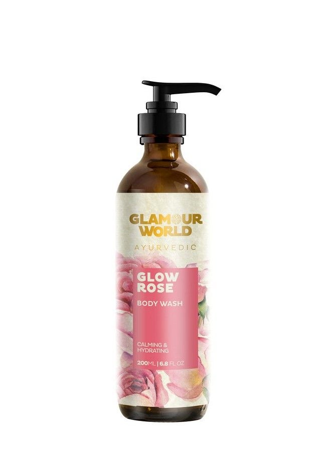 GLAMOUR WORLD - Ayurvedic Glow Rose Body Wash; An Antimicrobial Gentle Body Wash That Cleanses Skin Keeping It Hydrated Soft And Refreshed; Enriched With Aloe Vera ; Rose - Image 1