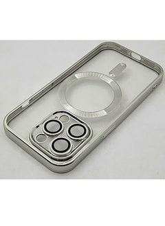 IPhone 14 Pro (6.1 Inch) MagSafe Case With Colored Sides & Camera Protection - Clear / Silver