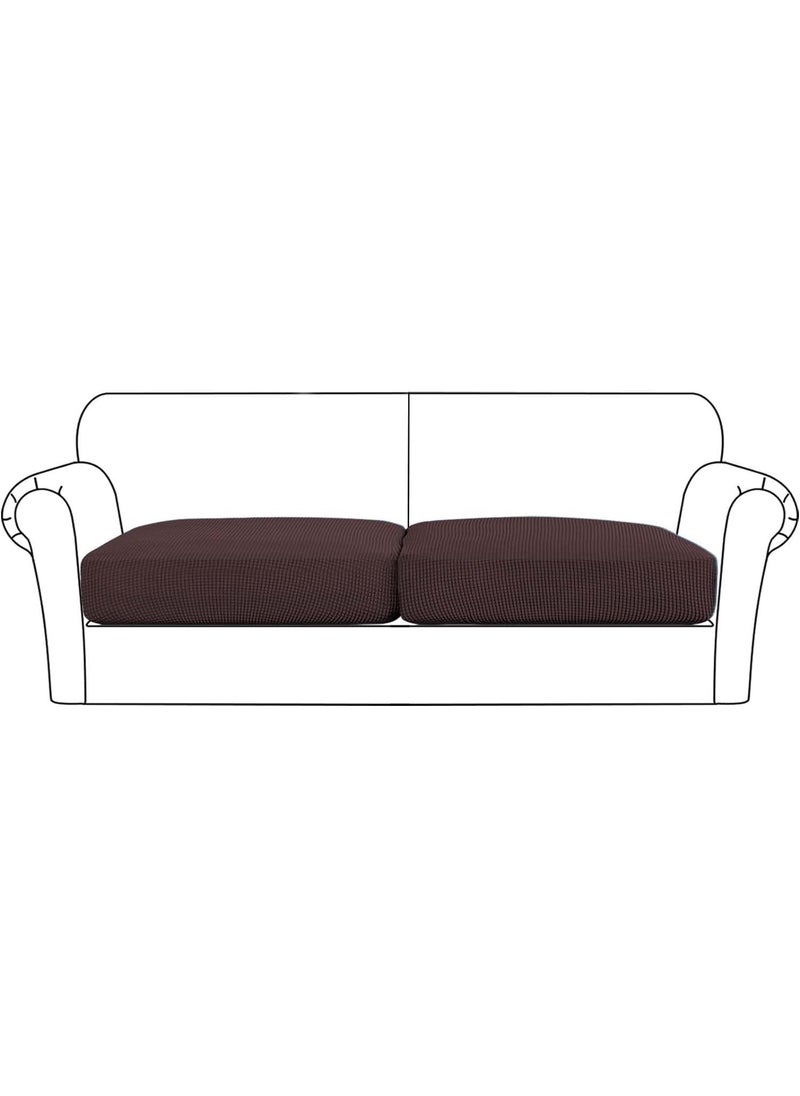 Flamingo P Flamingo P Stretch Seat Couch Cushion Cover Sofa Furniture Protector for Sofa Seat Slipcover Sofa Cover Flexibility with Elastic Bottom 2 Seat Cushion Cover XL Brown 