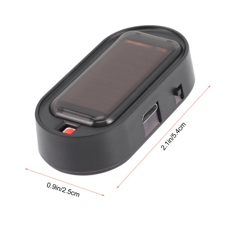 Solar Powered Car Theft Warning Lamp with Flashing LED Simulation USB Rechargeable Easy Install - Image 3