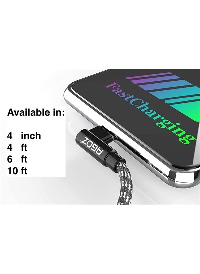 AGOZ - 4inch Short USB C Cable, Fast Charger 90 Degree Right Angle Cord Compatible with Samsung Galaxy S23 S22 S21 S20, S10 Plus, Note 20 10, A13 A14 A23 A32 A53 A54 A71, Moto G Stylus,Google Pixel 7 6 - Image 1