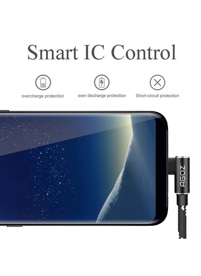 AGOZ - 4inch Short USB C Cable, Fast Charger 90 Degree Right Angle Cord Compatible with Samsung Galaxy S23 S22 S21 S20, S10 Plus, Note 20 10, A13 A14 A23 A32 A53 A54 A71, Moto G Stylus,Google Pixel 7 6 - Image 1