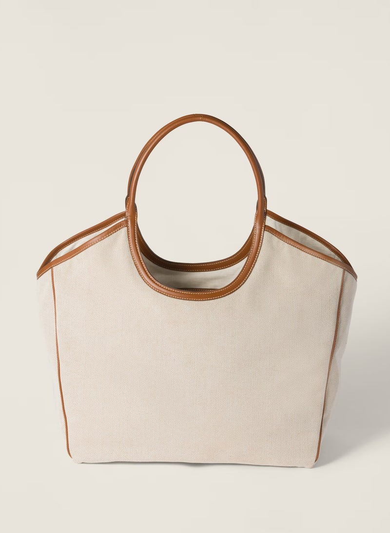 مياو مياو حقيبة توت MIU IVY، حقيبة يد نسائية، حقيبة هوبو نسائية، حقيبة كتف نسائية، حقيبة كروس نسائية، حقيبة سفر نسائية، أبيض-بني - Image 2