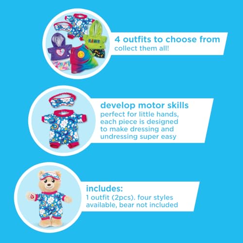 Casdon MINI Build-A-Bear Workshop Night Time Onesie Toy Clothes Pack. 4 Mix-and-Match Toy Outfits Includes Pajamas, Cute Hoodies, Summer Styles | For Kids Aged 3+. Suitable for 9” MINI Bears ONLY - Image 4
