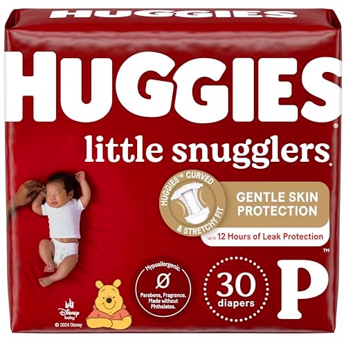 HUGGIES حفاضات هاجيز لحديثي الولادة ليتل سنجلرز حجم مسبق حتى 6 أرطال 30 قطعة