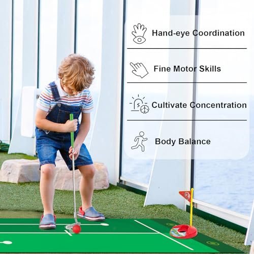 Liberry Kids Golf Clubs for 2 3 4 5 Years Old, Retractable Toddler Golf Set with Putting Mat & Storage Bag, Indoor and Outdoor Sports Golf Toys for Boys Girls - Image 4