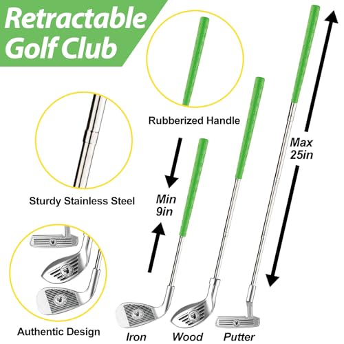 Liberry Kids Golf Clubs for 2 3 4 5 Years Old, Retractable Toddler Golf Set with Putting Mat & Storage Bag, Indoor and Outdoor Sports Golf Toys for Boys Girls - Image 2