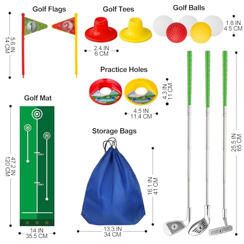Liberry Kids Golf Clubs for 2 3 4 5 Years Old, Retractable Toddler Golf Set with Putting Mat & Storage Bag, Indoor and Outdoor Sports Golf Toys for Boys Girls - Image 5