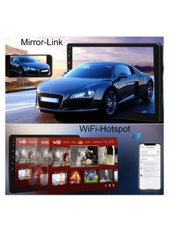 شيزا ستار استريو للسيارة يعمل بنظام Android Double Din 10 بوصة 1080P FHD IPS شاشة تعمل باللمس شاشة السيارة نظام Android 12 مع GPS Navi HiFi WiFi Bluetooth RDS FM Radio Mirror-Link Dual USB مع كاميرا احتياطية  - Image 2