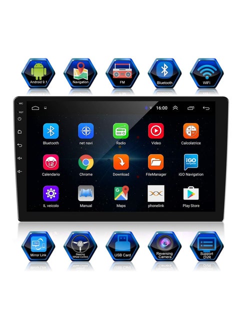 Android Double Din Car Stereo 10 Inch 1080P FHD IPS Touch Screen Car Screen Android 12 System with GPS Navi HiFi WiFi Bluetooth RDS FM Radio Mirror-Link Dual USB with Backup Camera