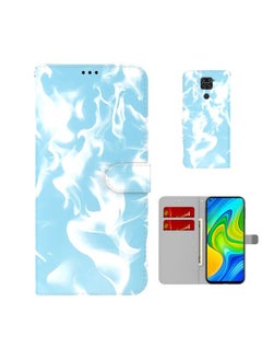 HuHa Case Cover For  Xiaomi Redmi Note 9 / 10X 4G Cloud Fog Pattern Horizontal Flip Leather Case with Holder & Card Slot & Wallet Sky Blue 