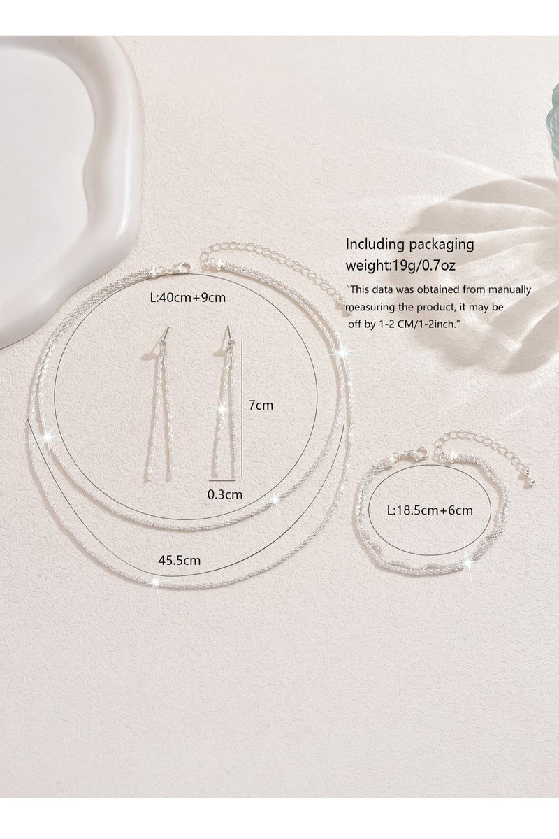 أوليس فيرس  مجموعة مجوهرات من الفضة الإسترليني 925 أنيقة للمظهر العروسية، مثالية كهدايا زفاف وإكسسوارات عصرية - Image 4