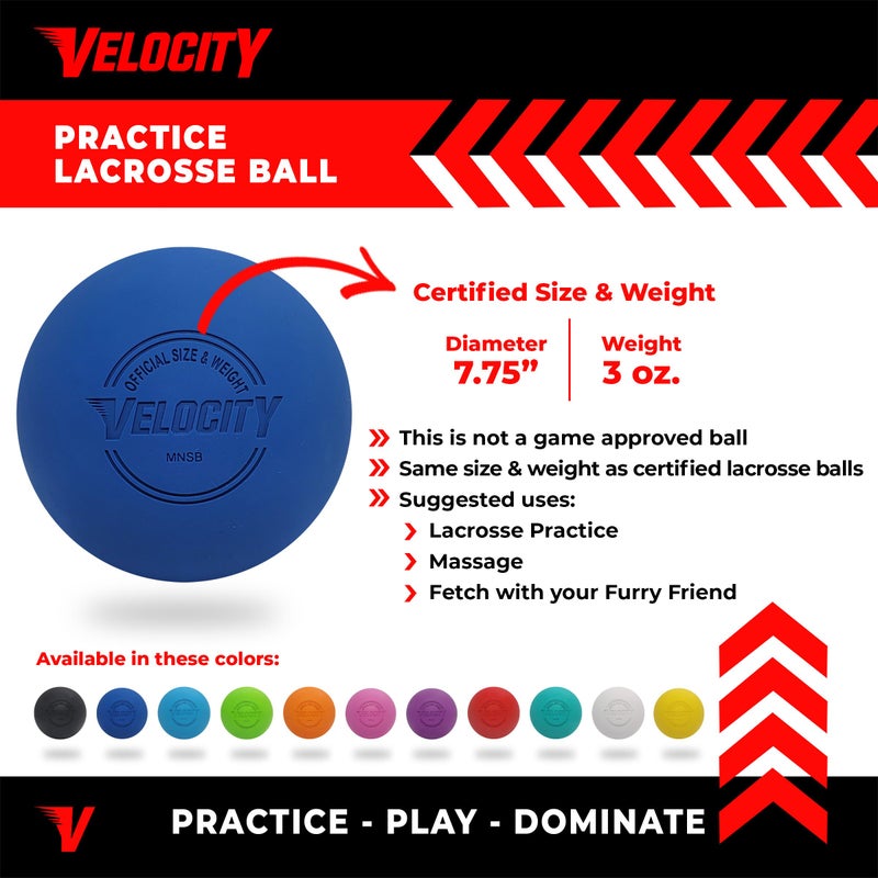 Velocity Practice Lacrosse Balls - 1, 2, 3, 6, 12, 18, 24, 36, 60 and 120 Packs - Official Size and Weight - Royal Blue - Image 2