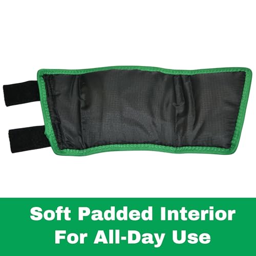 Intrepid International Click Horse Fetlock Shield, Horse Wrap, Prevents Pressure Sores & Bed Sores Fetlock Shields for Horses, Protection Horse Boots, Bedsore Boots, Nylon Lined Interior Black w/Green Trim - One Size - Image 3