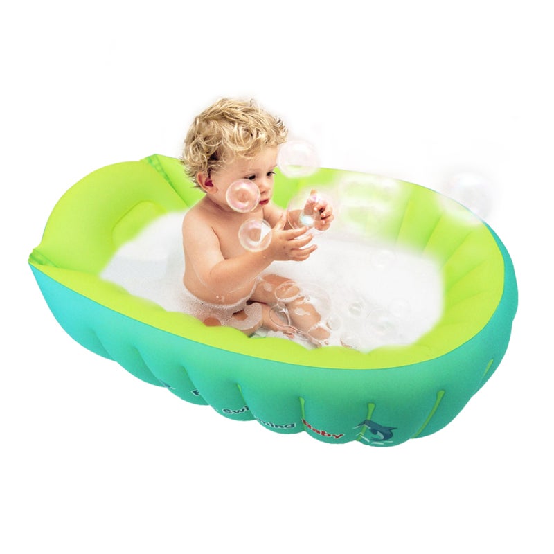 Baby Inflatable Bathtub Portable Bathtub Infant Toddler Non Slip Bathing Tub Travel Bathtub Mini Air Swimming Pool for Baby with Air Pump for 24-36 Months - Image 1