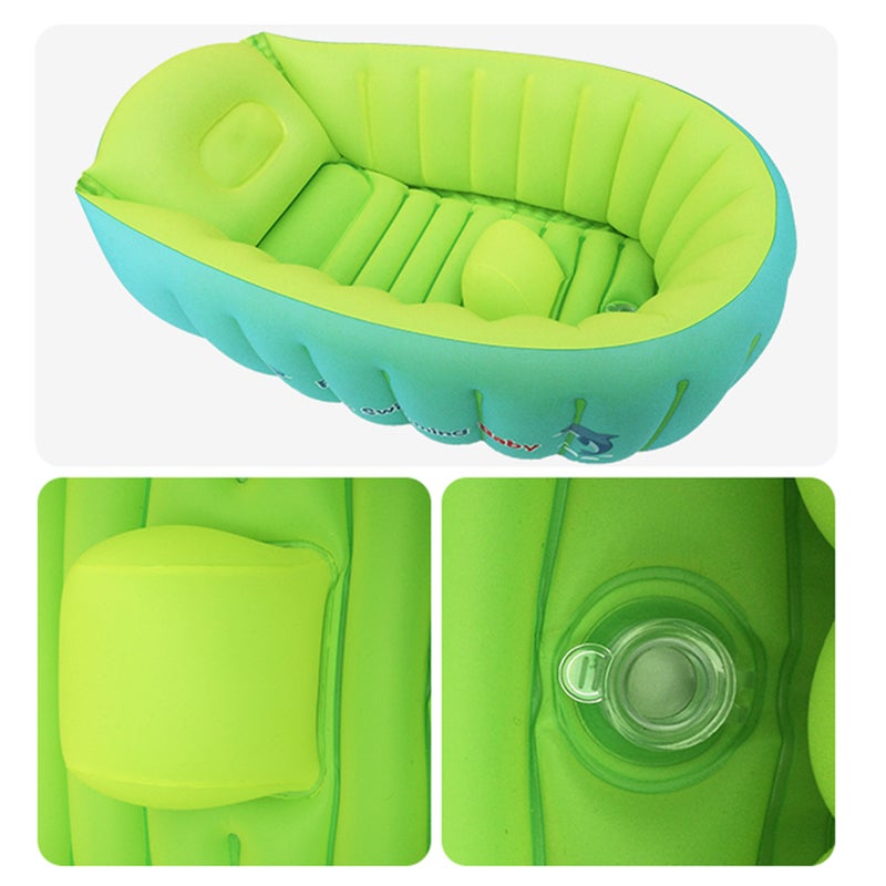 Baby Inflatable Bathtub Portable Bathtub Infant Toddler Non Slip Bathing Tub Travel Bathtub Mini Air Swimming Pool for Baby with Air Pump for 24-36 Months - Image 5