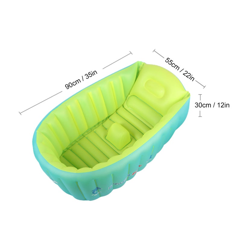 Baby Inflatable Bathtub Portable Bathtub Infant Toddler Non Slip Bathing Tub Travel Bathtub Mini Air Swimming Pool for Baby with Air Pump for 24-36 Months - Image 4