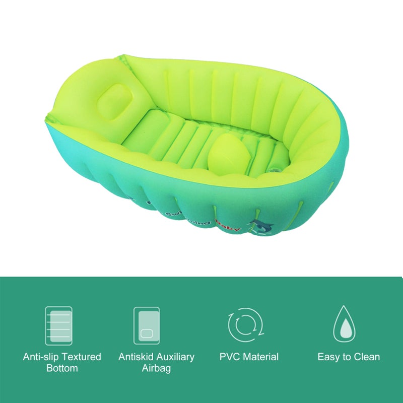 Baby Inflatable Bathtub Portable Bathtub Infant Toddler Non Slip Bathing Tub Travel Bathtub Mini Air Swimming Pool for Baby with Air Pump for 24-36 Months - Image 3
