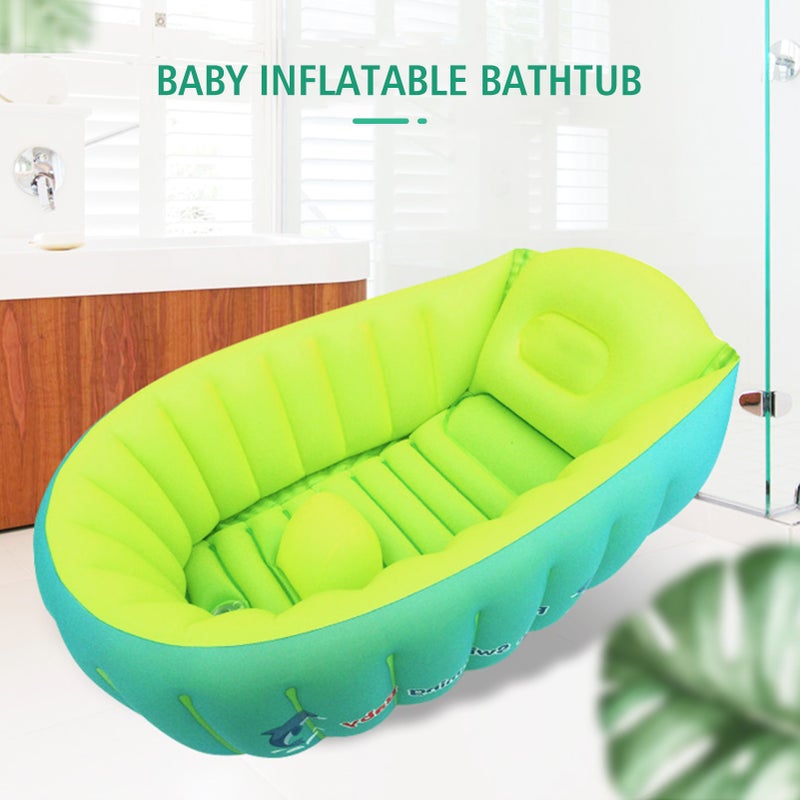Baby Inflatable Bathtub Portable Bathtub Infant Toddler Non Slip Bathing Tub Travel Bathtub Mini Air Swimming Pool for Baby with Air Pump for 24-36 Months - Image 2