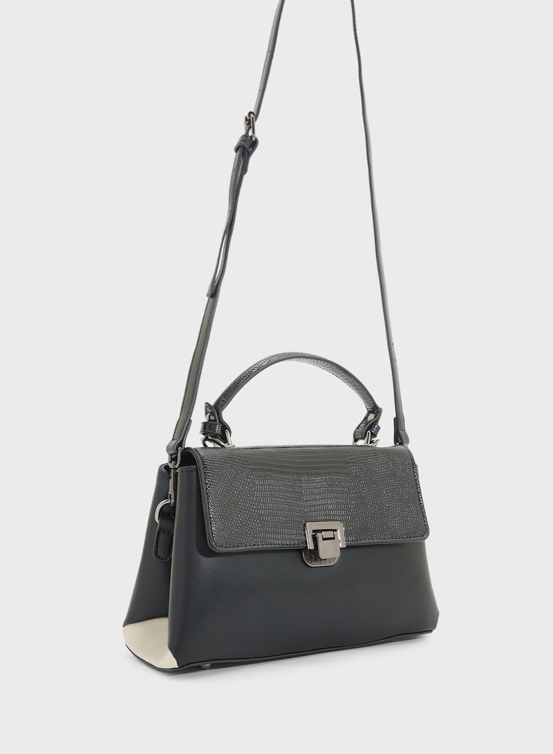 ELLA Metal Clasp Satchel Bag  - Image 3