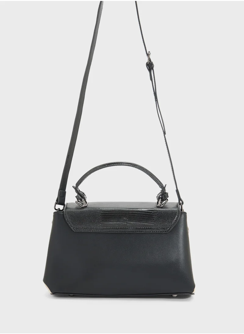 ELLA Metal Clasp Satchel Bag