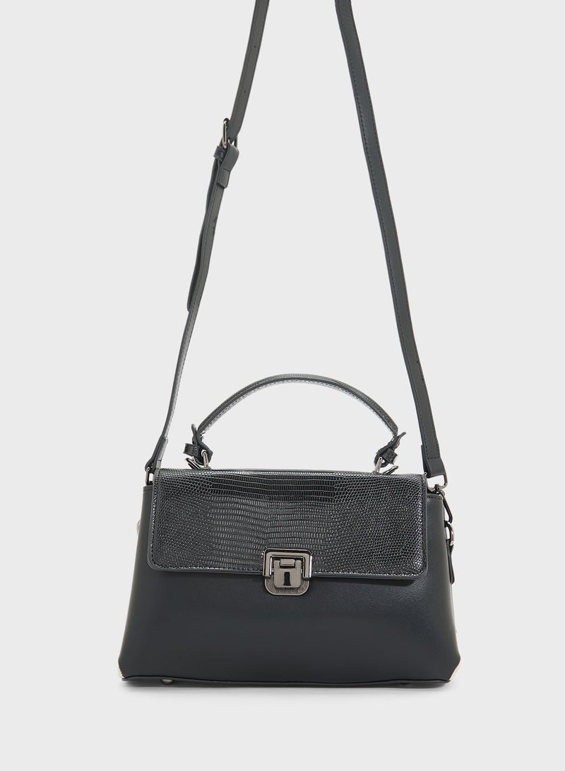 ELLA Metal Clasp Satchel Bag  - Image 1
