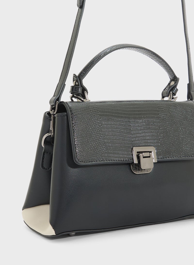 ELLA Metal Clasp Satchel Bag  - Image 4