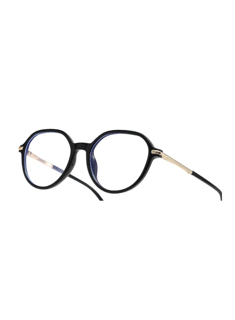 porodo ORAN Anti Blue Light Round Frame Glasses / Enhanced Visual Clarity / Scratch-Resistant Lenses / Digital Fatigue Shield / Stylish Design - Black - Image 4