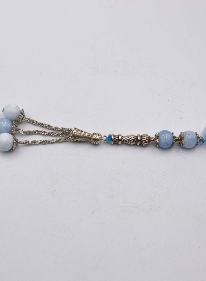 Alpine Crystals UAE Natural Crystal Aquamarine Crystals Tasbih Prayer Beads (10mm - 33 beads)  - Image 5